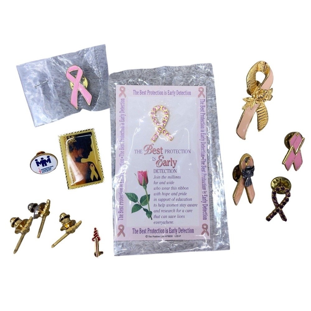 American Cancer Society Pink Ribbon Lapel Pin Lot Breast Cancer Awareness Nurse